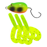 Kit 3pç Iscas Criatura Grub Duplo Bolotinha Matadeira Traíra Cor Verde