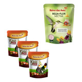 Kit 3un Calopsita Gold Mix 1 Beija Flor Nectar 400gr