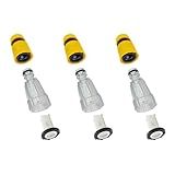 Kit 3un Conector Com Filtro E Engate Amarelo Compatível Com Lavadora Tramontina Master 2100W 2100psi