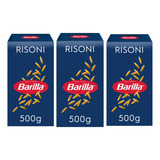 Kit 3un Macarrão Sêmola Trigo Grano Duro Risoni Barilla 500g