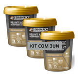 Kit 3un Rejunte Acrilico Extraliso Ceramfix 1kg Platina