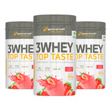 Kit 3x 3 Whey Top Taste 900g Bodyaction Atacado 3w Protein