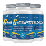 Kit 3x 6 Magnésios Taurato Malato Citrato Ascorbato