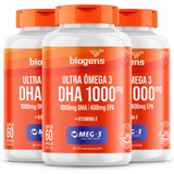 Kit 3x 60 Cápsulas Ultra Ômega 3 Dha 1000mg 400mg Epa Certificado De Segurança Internacional Meg 3 Biogens