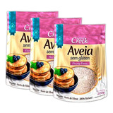 Kit 3x Aveia Em Flocos Finos Sem Glúten Leve Croc 200g
