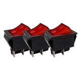 Kit 3x Botão On off 4 Pinos Trava Preço Atacado Reposição