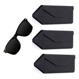 Kit 3x Estojos Case Para Óculos De Sol Dobrável Moderna