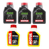 Kit 3x Oleo Motul 10w30 5100 S sintetico 2 Motocool Cb500f