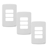 Kit 3x Placa 4x2 S Suporte 3 Postos Branco Compose