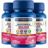 Kit 3x Polivitaminico Feminino 180 Cápsulas A Z