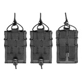 Kit 3x Porta Carregador Fuzil 556 Modular Para Colete Tático Padrão Molle Com Revestimento Interno Em Eva E Retenção Ajustável Contra ataque