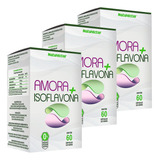 Kit 3x Potes Amora Miura Isoflavona De Soja 180 Cápsulas