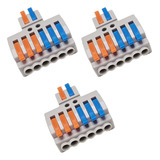 Kit 3x Terminal De Conexão Derivação 6 Vias Engate Rápido