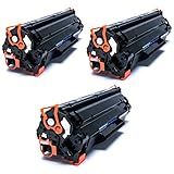 Kit 3x Toner Compatível Com CB435A CB436A CE285A Para Impressoras P1102W P1005 P1109W P1006 P1505 M1132 M1212 M1120 P1102 P1109 1102W 1109W 1132