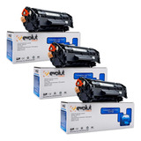 Kit 3x Toner Compatível Com Hp Q2612a 12a Q2612 2612a 1020