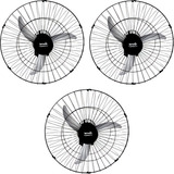 Kit 3x Ventilador De Parede Loren Sid Tufão 60 Cm Preto Cor Das Pás Cinza Frequência 60hz Material Das Pás Plástico Quantidade De Pás 3 110v 220v