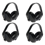 Kit 4 Abafador Ruído Tipo Concha Protetor Auricular Ouvidos Cor Preto