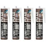 Kit 4 Adesivo Selante Silicone Pu40 De Poliuretano Preto 400g