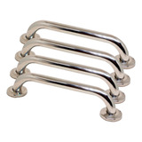 Kit 4 Alça Barra De Apoio Suporte Para Parede Inox 30cm