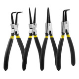 Kit 4 Alicates Para Anéis 7 Pol Interno Externo Reto Curvo