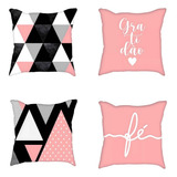 Kit 4 Almofadas Cheias Decorativas Com Zíper 42 X 42 Cm 03