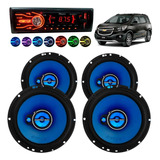 Kit 4 Alto Falante Hurricane Gm Spin Radio Usb 7 Cores