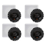 Kit 4 Alto Falantes Jbl 6trfx50 Com Arandelas Som Ambiente