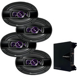 Kit 4 Alto Falantes Pioneer 6x9 200wrms Amp Df800 4 Falcon Cor Preto