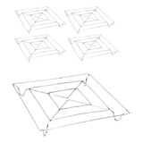 Kit 4 Apoio De Panela Metal Descanso Mesa Inox Quadrado Aço