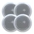 Kit 4 Arandela 5 Pol Som Ambiente Triaxial 160rms Teto Gesso