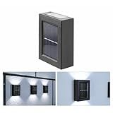 KIT 4 Arandela Solar Slim Goldensky 2 Focos Luminária Parede Externa À Prova D -Água Luz -Branco Frio-