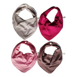 Kit 4 Babeiros Babador Bandana Infantil Menina Impermeável
