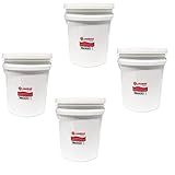 Kit 4 Balde 5 Litros Plástico Alimentício C Tampa E Alça 3013 JAGUAR