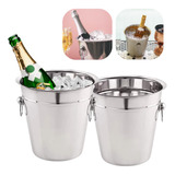 Kit 4 Balde Champanheira Aço Gelo Servir Champagne Espumante