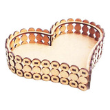 Kit 4 Bandeja Perola Coração 20x17cm Mdf Cru Noiva Namorados