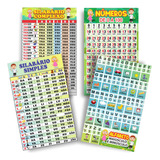 Kit 4 Banners Pedagógico Silabários Números Alfabetos