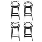 Kit 4 Banquetas Médias Masters Allegra 66 Cm Preto