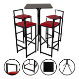 Kit 4 Banquetas Quadradas Mesa Bistrô Alta Cozinha Gourmet