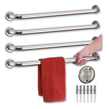 Kit 4 Barra De Apoio Banheiro Inox 80cm Idoso Deficiente Pne