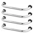 Kit 4 Barras Alças Aluminio Apoio 80cm Idoso Deficiente Pne Banheiro Cromado Haule
