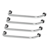 Kit 4 Barras Alças Suporte Banheiro Apoio Deficientes E Idosos 70cm Casa Premier Cor Prateado