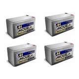 Kit 4 Bateria Moura Vrla Selada 12v 9ah Bike Ciclo Profundo