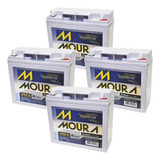 Kit 4 Baterias Selada Nobreak 18ah 12v Vrla Agm Moura Alarme