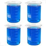 Kit 4 Béquer 500ml Becker De Vidro Forma Baixa Graduado