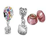 Kit 4 Berloque Helo Kitty Banhado à Prata Cabe Pulseira De Berloques De Prata 925 Pandora Vivara Life Infantil E Adulta Excelente Presente Para Mãe E Presente Nadorada Garantia Não