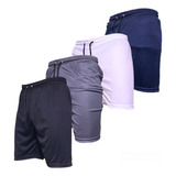 Kit 4 Bermudas Calção Plus Size Masculino Academia Futebol