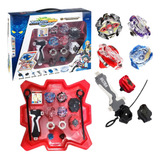 Kit 4 Beyblade 2 Lançadores Super Arena Profissional Bey