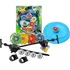 Kit 4 Beyblade Metal Fusion Led Tornado C/arena 2 Lançador Cor Azul/vermelho