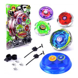 Kit 4 Beyblade Metal Fusion Led Tornado C arena 2 Lançadores