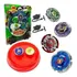 Kit 4 Beyblade Tornado Metal Led   Lançador   Arena